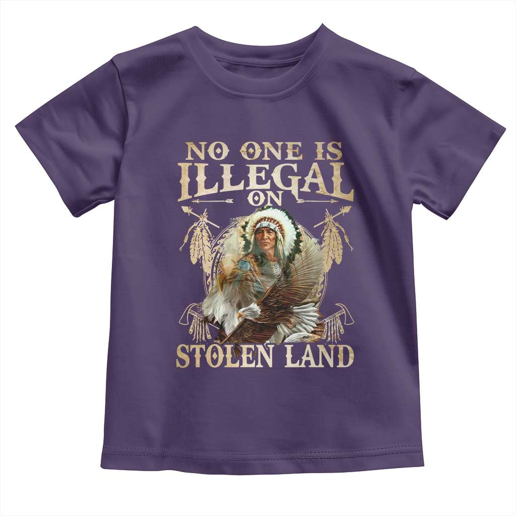 Native American Toddler T Shirt No One Is Illegal On Stolen Land Eagle Tribe - Wonder Print Shop