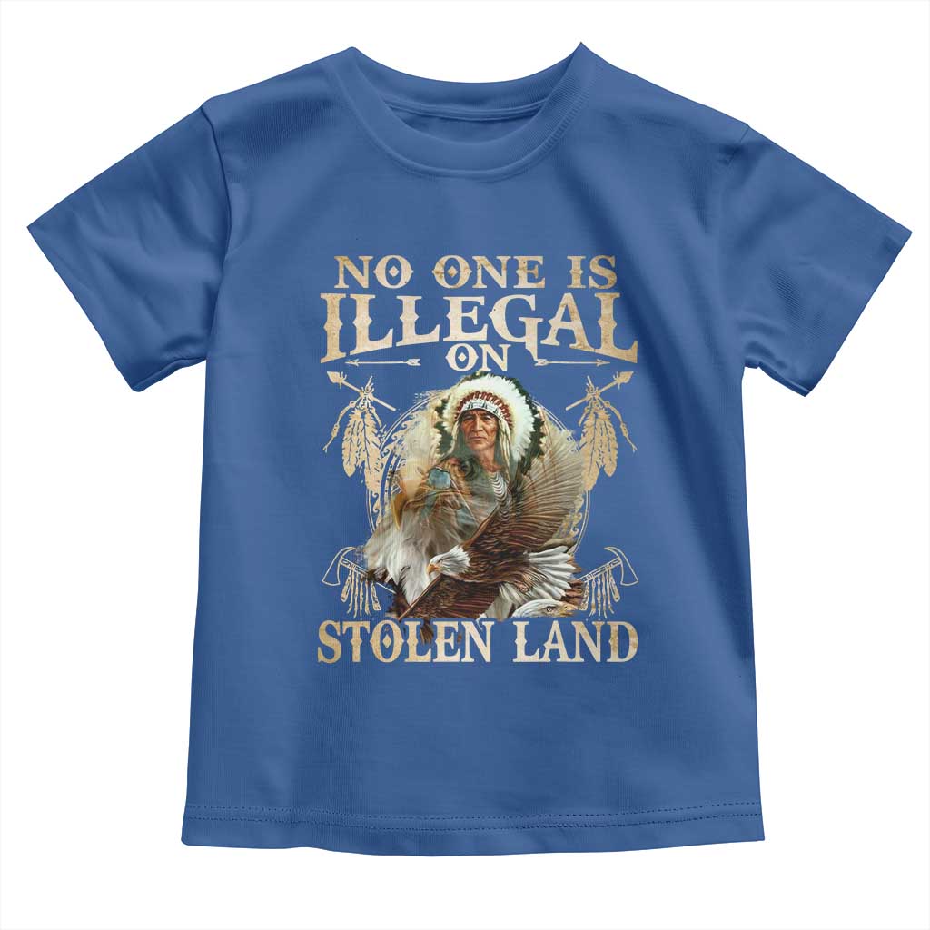 Native American Toddler T Shirt No One Is Illegal On Stolen Land Eagle Tribe - Wonder Print Shop