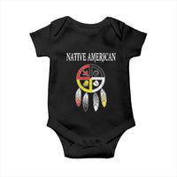 Native American Baby Onesie Medicine Wheel Dreamcatcher Spirit Animal Paws - Wonder Print Shop