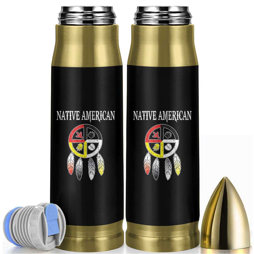 Native American Bullet Tumbler Medicine Wheel Dreamcatcher Spirit Animal Paws - Wonder Print Shop