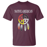 Native American T Shirt Medicine Wheel Dreamcatcher Spirit Animal Paws - Wonder Print Shop