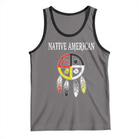 Native American Tank Top Medicine Wheel Dreamcatcher Spirit Animal Paws - Wonder Print Shop