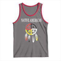 Native American Tank Top Medicine Wheel Dreamcatcher Spirit Animal Paws - Wonder Print Shop