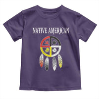 Native American Toddler T Shirt Medicine Wheel Dreamcatcher Spirit Animal Paws - Wonder Print Shop
