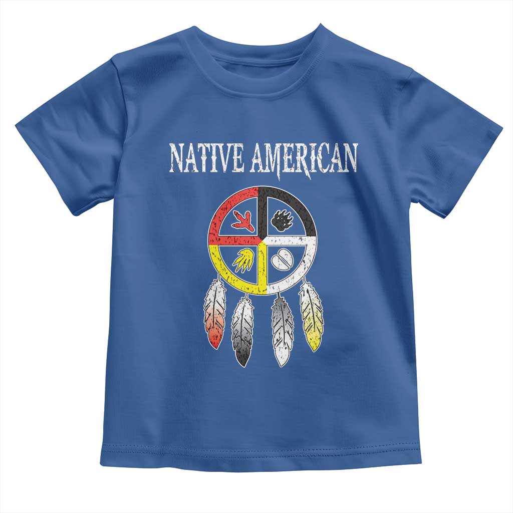 Native American Toddler T Shirt Medicine Wheel Dreamcatcher Spirit Animal Paws - Wonder Print Shop
