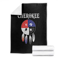 Cherokee Throw Blanket Native American Tribes Medicine Wheel Dreamcatcher Spirit Animal Paws - Wonder Print Shop