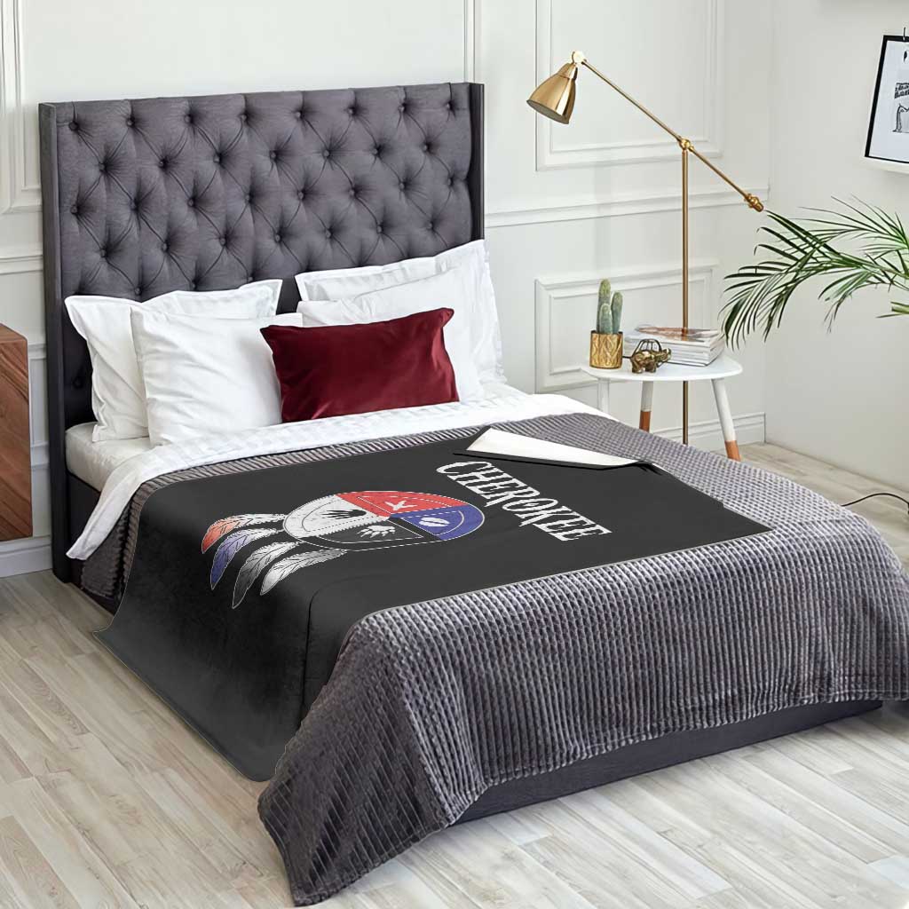 Cherokee Throw Blanket Native American Tribes Medicine Wheel Dreamcatcher Spirit Animal Paws - Wonder Print Shop