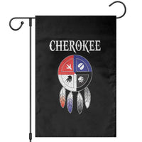 Cherokee Garden Flag Native American Tribes Medicine Wheel Dreamcatcher Spirit Animal Paws - Wonder Print Shop