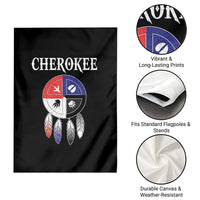 Cherokee Garden Flag Native American Tribes Medicine Wheel Dreamcatcher Spirit Animal Paws - Wonder Print Shop