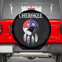 Cherokee Spare Tire Cover Native American Tribes Medicine Wheel Dreamcatcher Spirit Animal Paws - Wonder Print Shop
