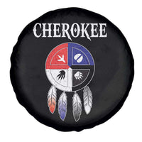 Cherokee Spare Tire Cover Native American Tribes Medicine Wheel Dreamcatcher Spirit Animal Paws - Wonder Print Shop