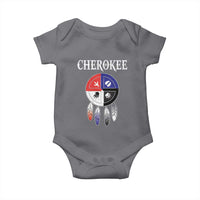 Cherokee Baby Onesie Native American Tribes Medicine Wheel Dreamcatcher Spirit Animal Paws - Wonder Print Shop