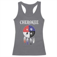 Cherokee Racerback Tank Top Native American Tribes Medicine Wheel Dreamcatcher Spirit Animal Paws - Wonder Print Shop