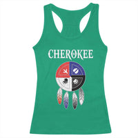 Cherokee Racerback Tank Top Native American Tribes Medicine Wheel Dreamcatcher Spirit Animal Paws - Wonder Print Shop