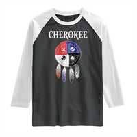 Cherokee Raglan Shirt Native American Tribes Medicine Wheel Dreamcatcher Spirit Animal Paws - Wonder Print Shop