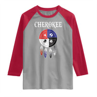 Cherokee Raglan Shirt Native American Tribes Medicine Wheel Dreamcatcher Spirit Animal Paws - Wonder Print Shop