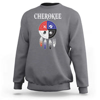 Cherokee Sweatshirt Native American Tribes Medicine Wheel Dreamcatcher Spirit Animal Paws - Wonder Print Shop