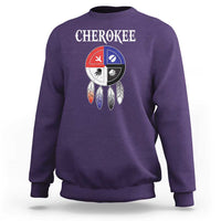 Cherokee Sweatshirt Native American Tribes Medicine Wheel Dreamcatcher Spirit Animal Paws - Wonder Print Shop