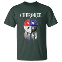 Cherokee T Shirt Native American Tribes Medicine Wheel Dreamcatcher Spirit Animal Paws - Wonder Print Shop