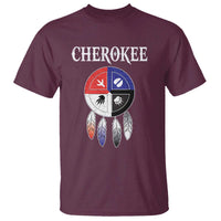 Cherokee T Shirt Native American Tribes Medicine Wheel Dreamcatcher Spirit Animal Paws - Wonder Print Shop