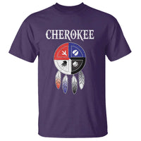 Cherokee T Shirt Native American Tribes Medicine Wheel Dreamcatcher Spirit Animal Paws - Wonder Print Shop