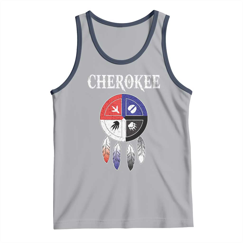 Cherokee Tank Top Native American Tribes Medicine Wheel Dreamcatcher Spirit Animal Paws - Wonder Print Shop