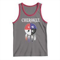 Cherokee Tank Top Native American Tribes Medicine Wheel Dreamcatcher Spirit Animal Paws - Wonder Print Shop