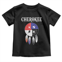 Cherokee Toddler T Shirt Native American Tribes Medicine Wheel Dreamcatcher Spirit Animal Paws - Wonder Print Shop