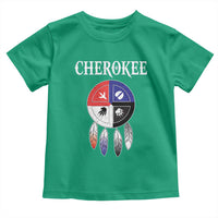 Cherokee Toddler T Shirt Native American Tribes Medicine Wheel Dreamcatcher Spirit Animal Paws - Wonder Print Shop
