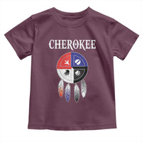 Cherokee Toddler T Shirt Native American Tribes Medicine Wheel Dreamcatcher Spirit Animal Paws - Wonder Print Shop