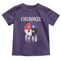 Cherokee Toddler T Shirt Native American Tribes Medicine Wheel Dreamcatcher Spirit Animal Paws - Wonder Print Shop
