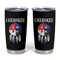 Cherokee Tumbler Cup Native American Tribes Medicine Wheel Dreamcatcher Spirit Animal Paws - Wonder Print Shop