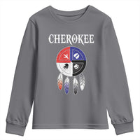 Cherokee Youth Sweatshirt Native American Tribes Medicine Wheel Dreamcatcher Spirit Animal Paws - Wonder Print Shop