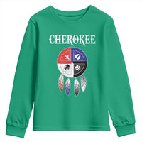 Cherokee Youth Sweatshirt Native American Tribes Medicine Wheel Dreamcatcher Spirit Animal Paws - Wonder Print Shop