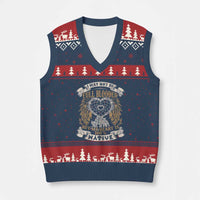 Native American V-Neck Knit Sweater Vest I May Not Be Full Blooded But My Heart Is 100% Native Dreamcatcher - Wonder Print Shop