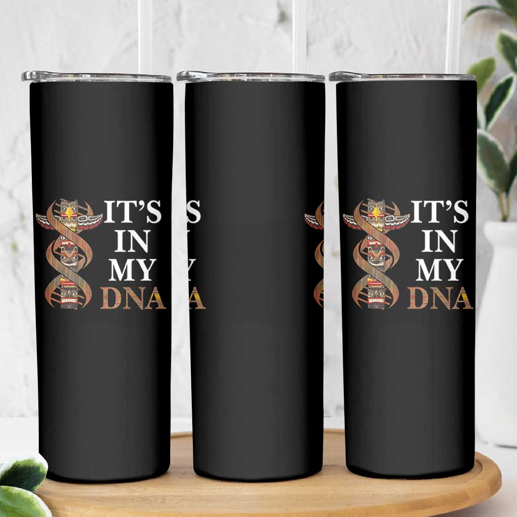 Native American Skinny Tumbler It's In My DNA Totem Indigenous USA - Wonder Print Shop