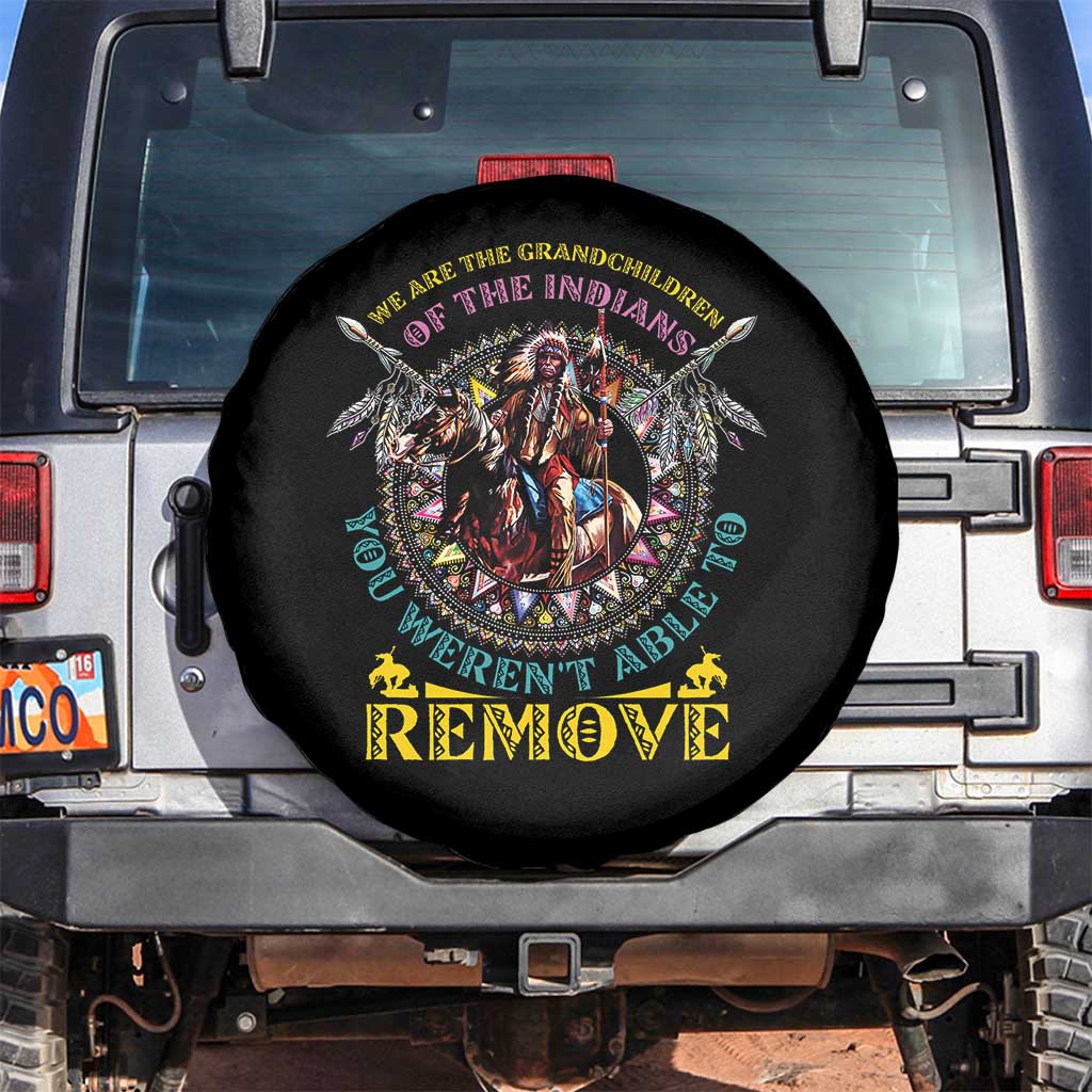 Native American Spare Tire Cover We Are The Grandchildren Of The Indians Indigenous Warrior - Wonder Print Shop