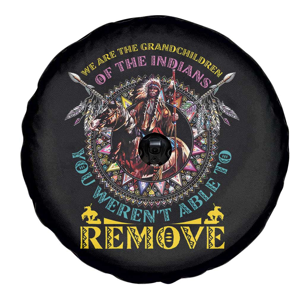 Native American Spare Tire Cover We Are The Grandchildren Of The Indians Indigenous Warrior - Wonder Print Shop