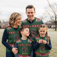 Native American V-Neck Knit Sweater Vest We Are The Grandchildren Of The Indians Indigenous Warrior - Wonder Print Shop