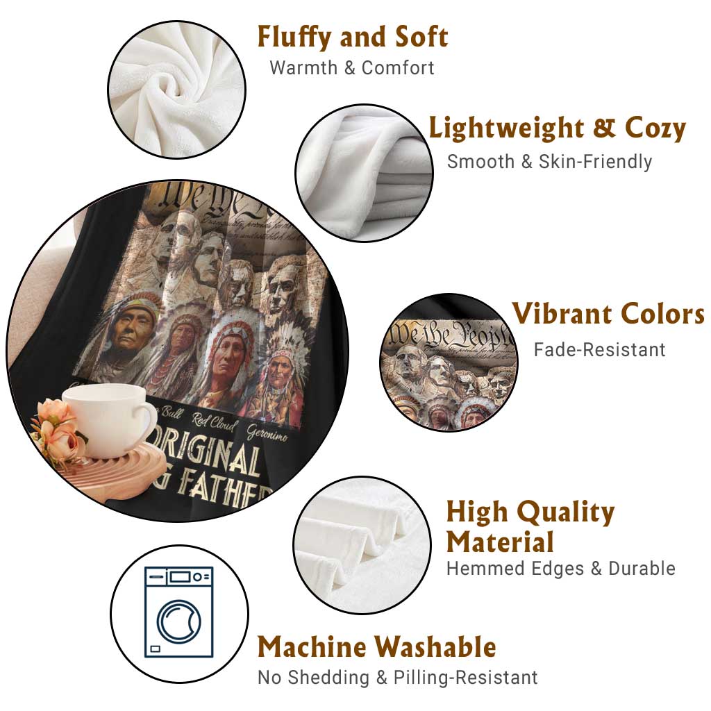 Native American Throw Blanket The Original Founding Fathers We The People Indian Tribe Chief - Wonder Print Shop