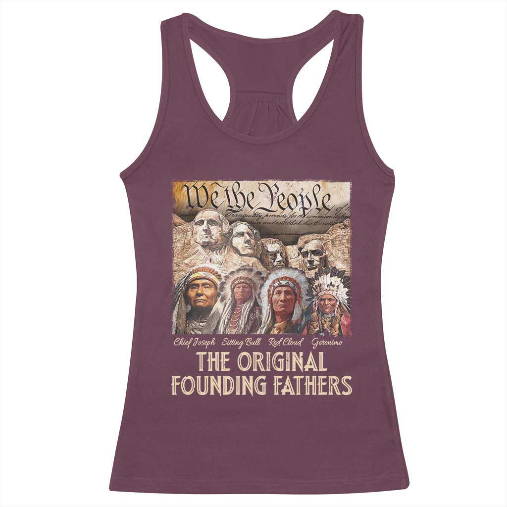 Native American Racerback Tank Top The Original Founding Fathers We The People Indian Tribe Chief - Wonder Print Shop