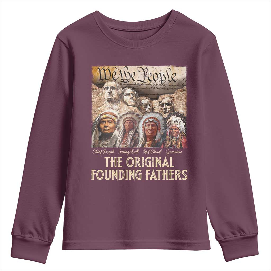 Native American Youth Sweatshirt The Original Founding Fathers We The People Indian Tribe Chief - Wonder Print Shop