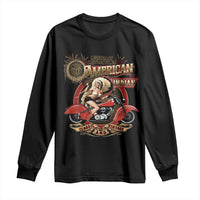 Native American Rider Long Sleeve Shirt American Indian Legendary Motorcycle Vintage Pin Up Girl - Wonder Print Shop