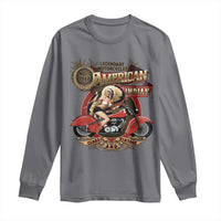 Native American Rider Long Sleeve Shirt American Indian Legendary Motorcycle Vintage Pin Up Girl - Wonder Print Shop