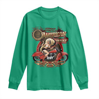 Native American Rider Long Sleeve Shirt American Indian Legendary Motorcycle Vintage Pin Up Girl - Wonder Print Shop
