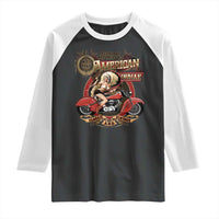 Native American Rider Raglan Shirt American Indian Legendary Motorcycle Vintage Pin Up Girl - Wonder Print Shop