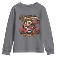 Native American Rider Youth Sweatshirt American Indian Legendary Motorcycle Vintage Pin Up Girl - Wonder Print Shop