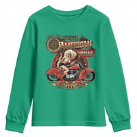 Native American Rider Youth Sweatshirt American Indian Legendary Motorcycle Vintage Pin Up Girl - Wonder Print Shop