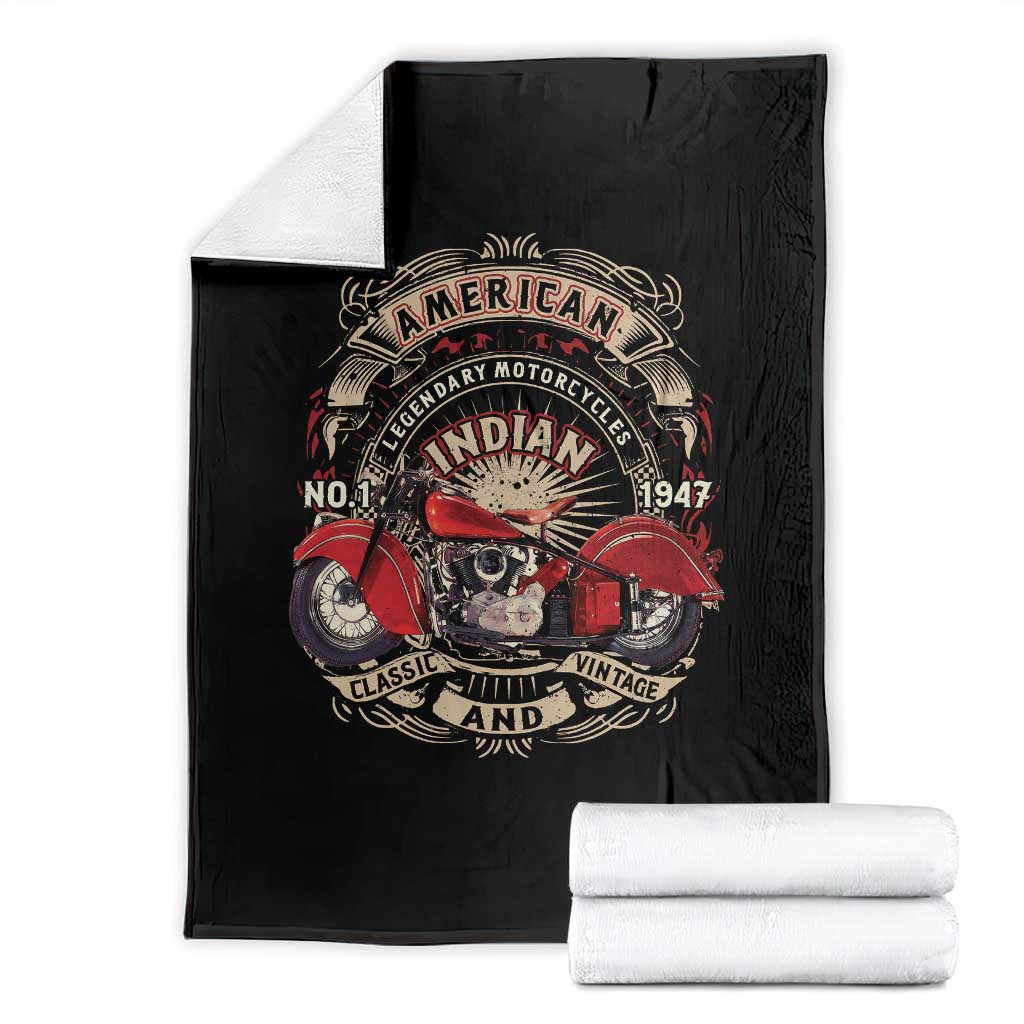 Native American Rider Throw Blanket American Indian Legendary Motorcycle Vintage Biker - Wonder Print Shop