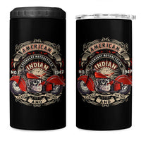 Native American Rider 4 in 1 Can Cooler Tumbler American Indian Legendary Motorcycle Vintage Biker - Wonder Print Shop